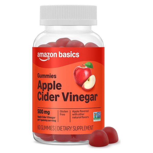 Amazon Basics Apple Cider Vinegar 500 mg 60 gummy bottle