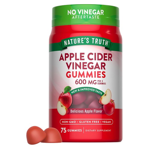 Nature's Truth Apple Cider Vinegar Gummies 600 mg 75 count bottle