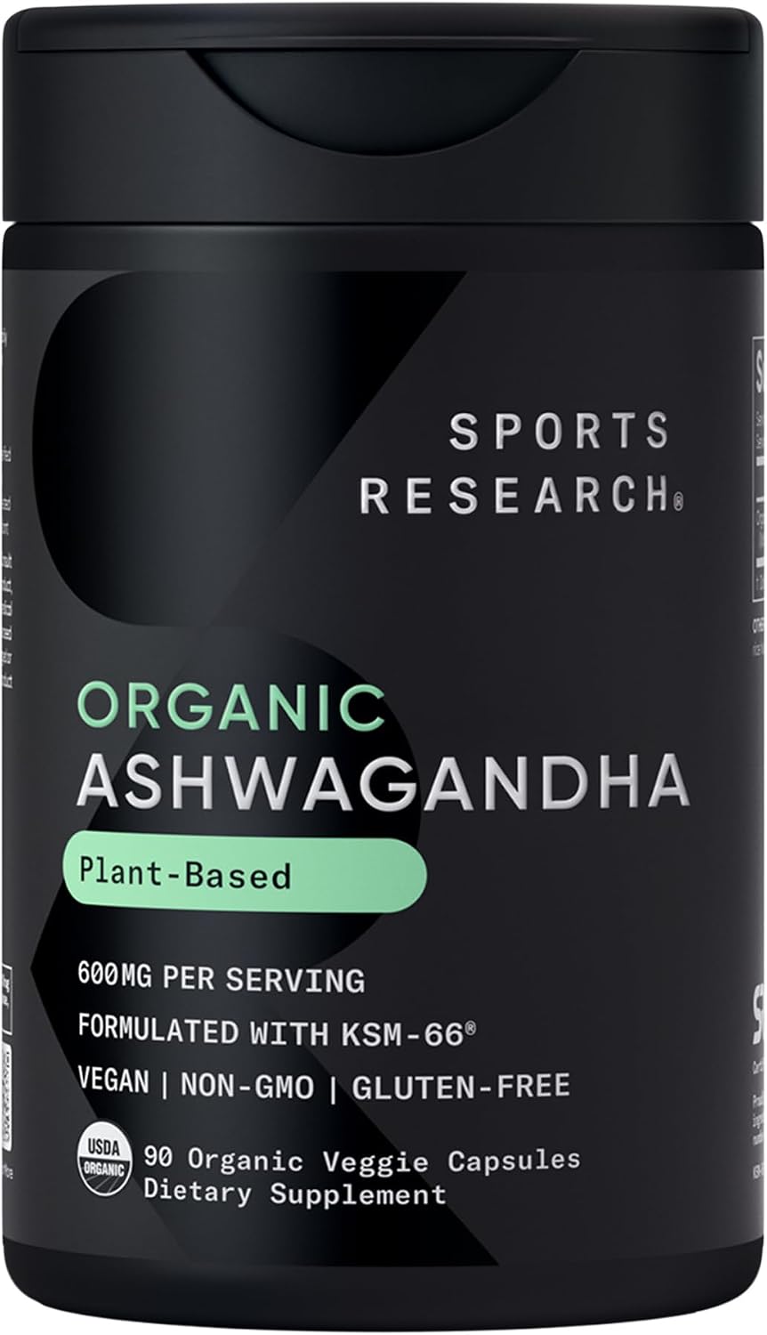 Sports Research Organic Ashwagandha KSM-66, 90 capsules