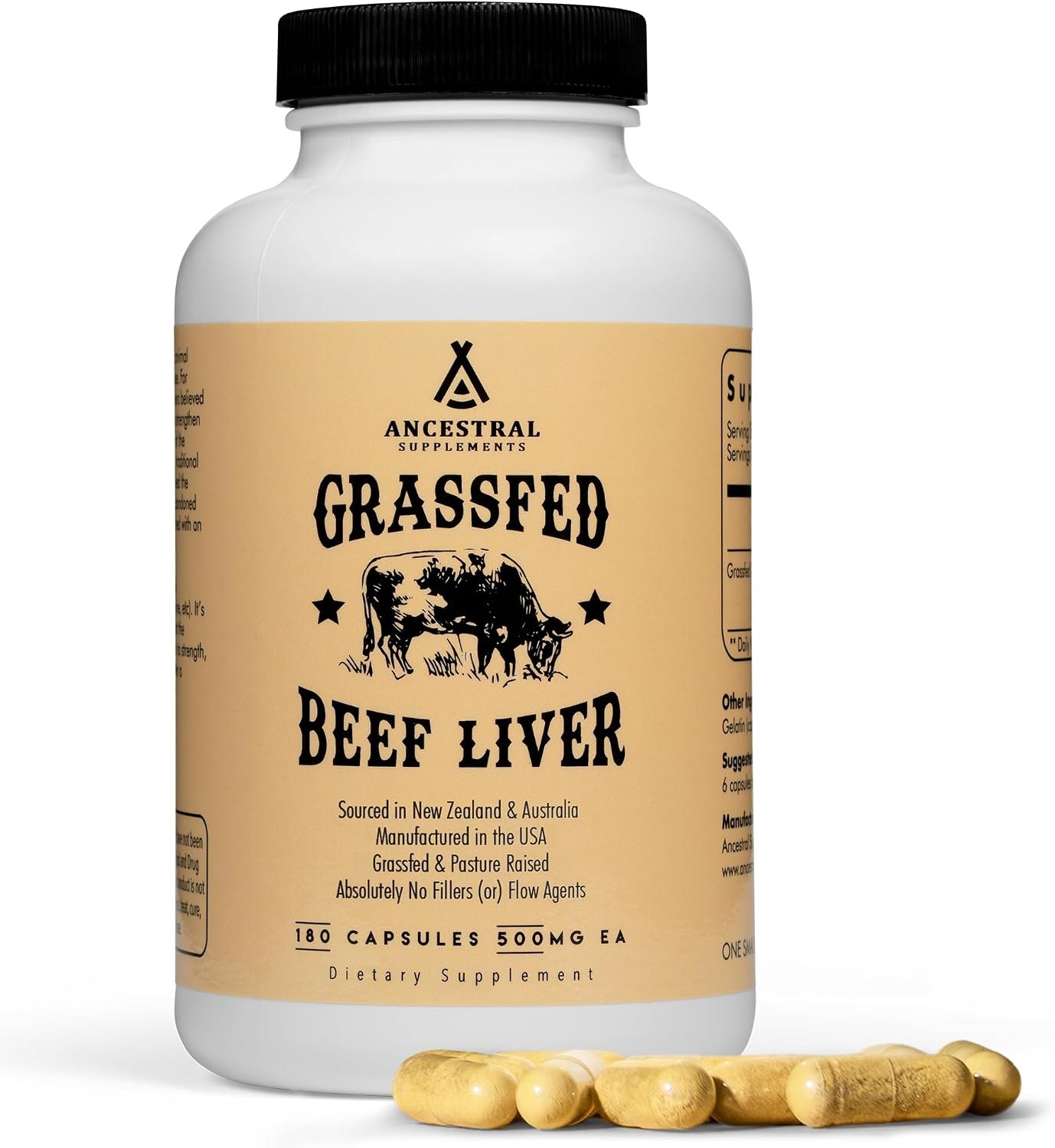 Ancestral Supplements Grass Fed Beef Liver bottle