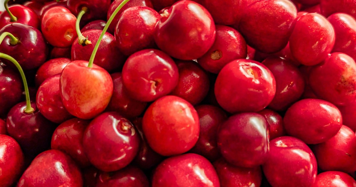 A bowl of fresh red tart cherries
