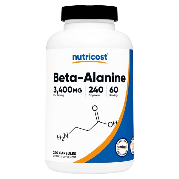 Nutricost Beta-Alanine 3400 mg 240 capsule bottle