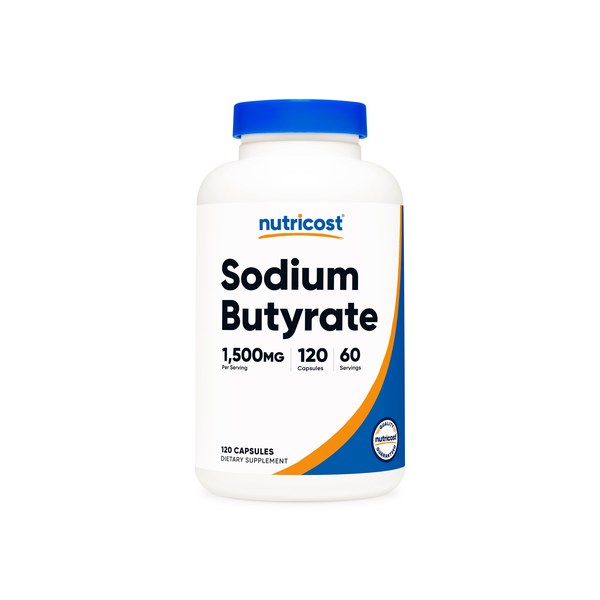 Nutricost Sodium Butyrate 1500 mg capsules bottle
