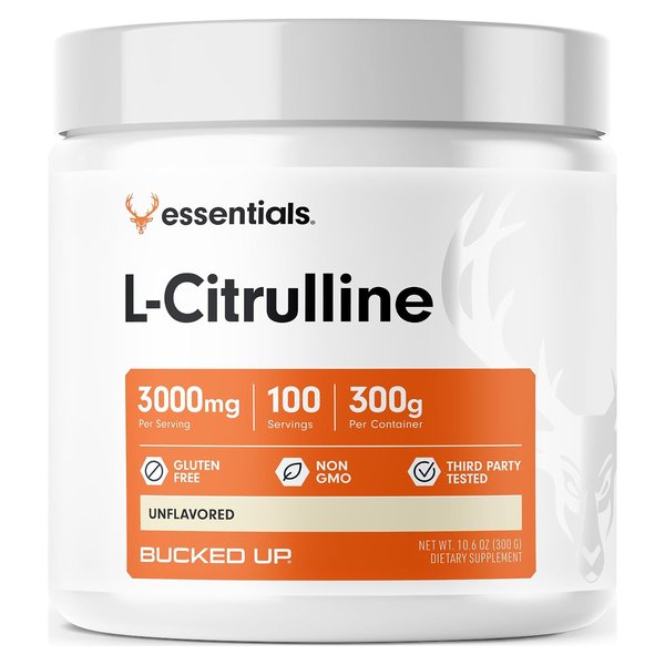 Bucked Up Essentials L-Citrulline unflavored powder tub, 300 g