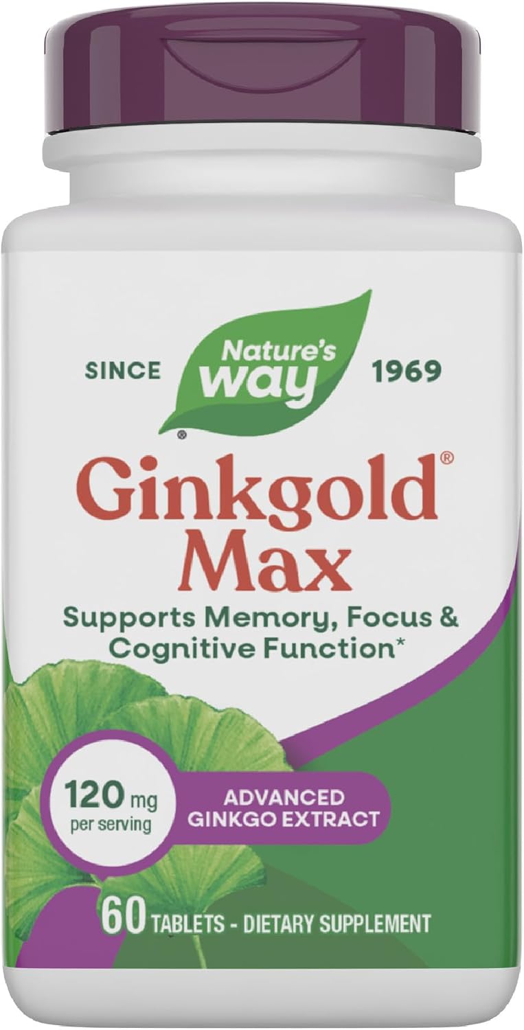 Nature's Way Ginkgold Max Ginkgo biloba 120 mg, 60 tablets