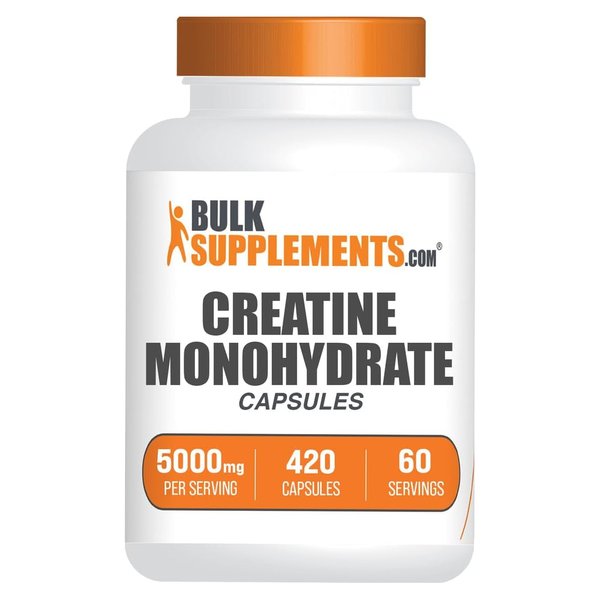 BulkSupplements Creatine Monohydrate Capsules 420 count bottle