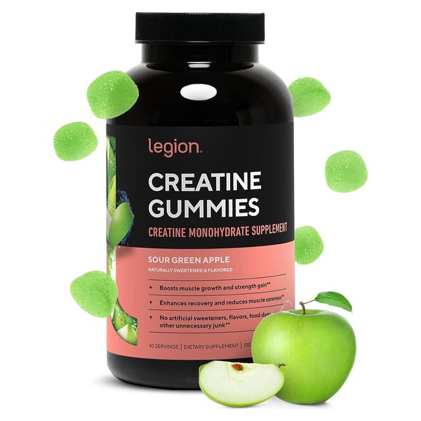 Legion Creatine Gummies sour green apple bottle