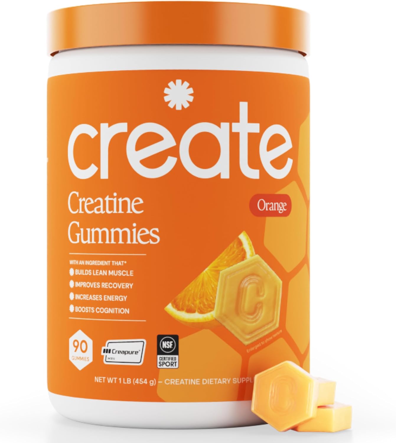 Create Creatine Gummies, orange, 90 gummies