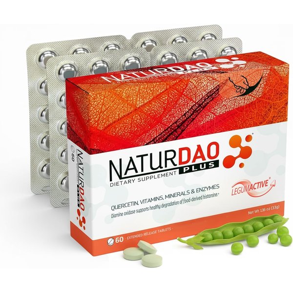 NaturDAO Plus orange and white carton with blister-packed tablets