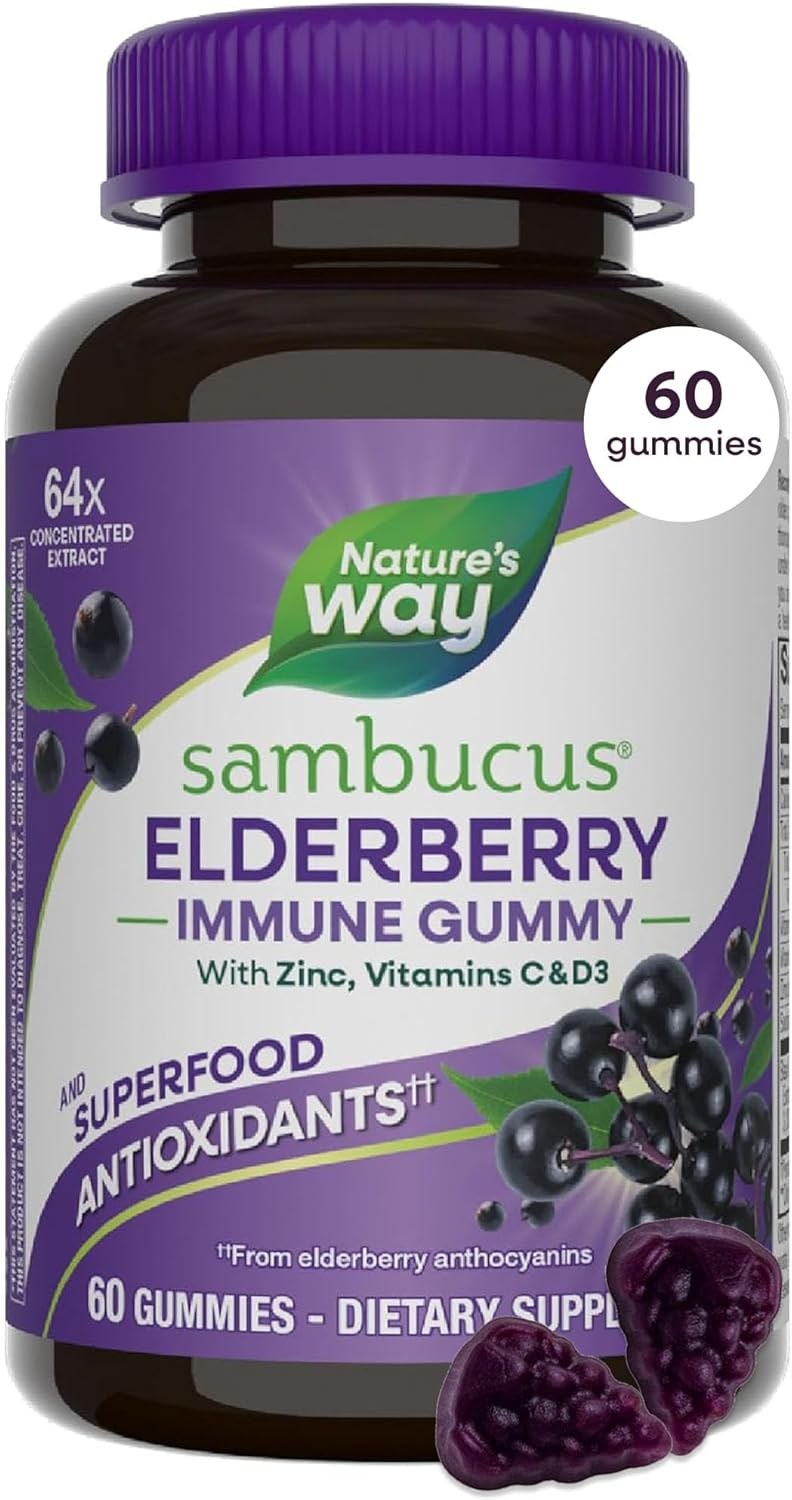 Nature's Way Sambucus Elderberry immune gummy jar