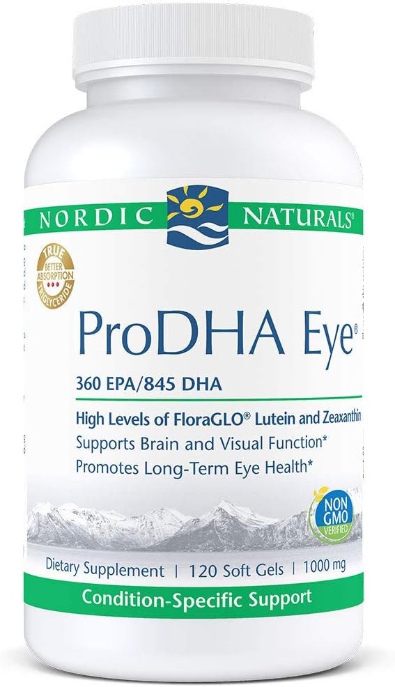 Nordic Naturals ProDHA Eye omega-3 with lutein softgels bottle