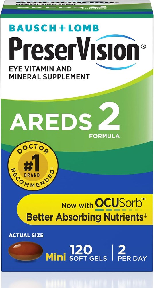 Bausch and Lomb PreserVision AREDS 2 Formula eye vitamin minigels box