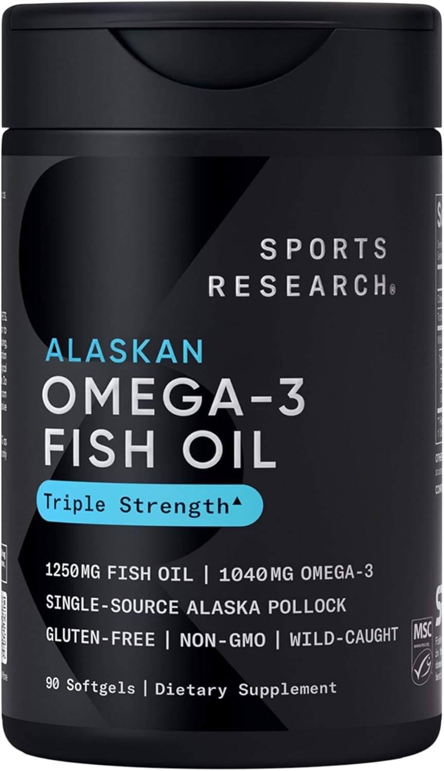 Sports Research Omega-3 fish oil bottle
