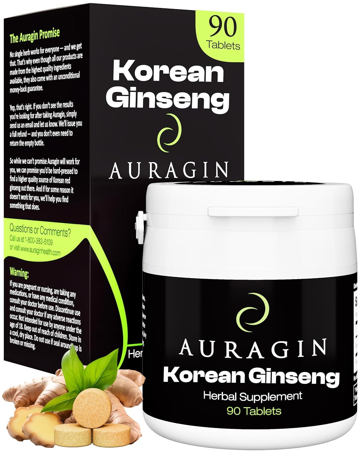 Auragin Authentic Korean Red Ginseng bottle