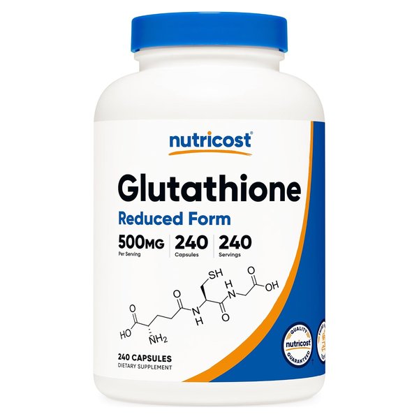 Nutricost Glutathione Reduced Form 500 mg 240-capsule bottle