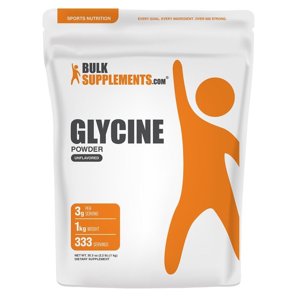 BulkSupplements Glycine powder pouch, 1 kg