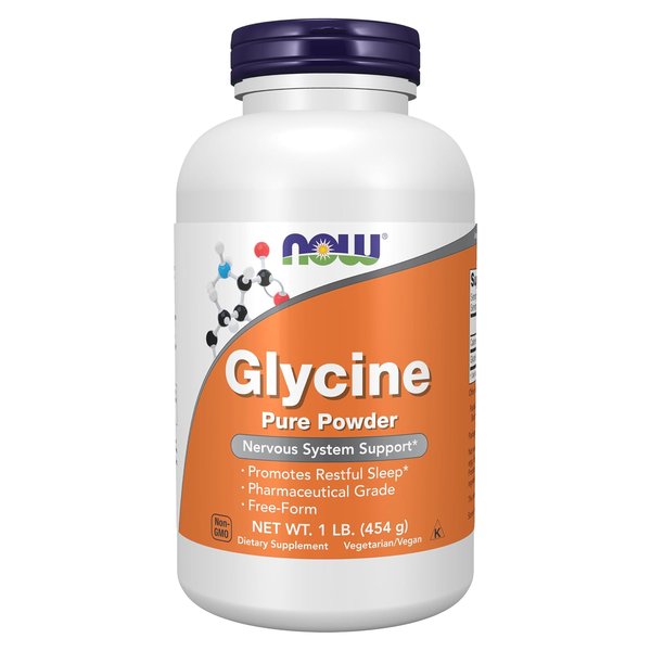 NOW Glycine Pure Powder bottle, 1 lb