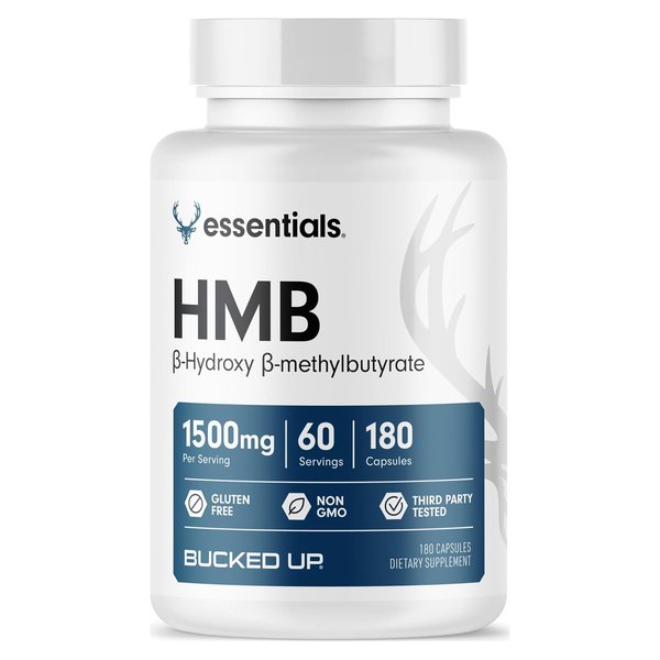 Bucked Up Essentials HMB 1500 mg 180 capsule bottle