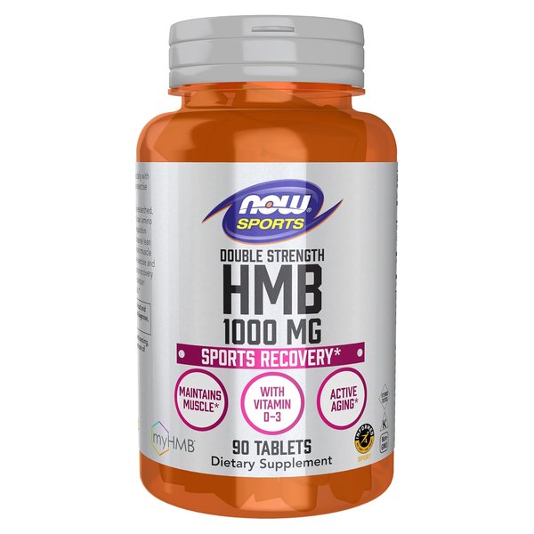 NOW Sports Double Strength HMB 1000 mg 90 tablet bottle