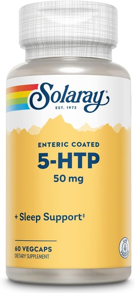 Solaray enteric coated 5-HTP 50 mg vegetarian capsules bottle