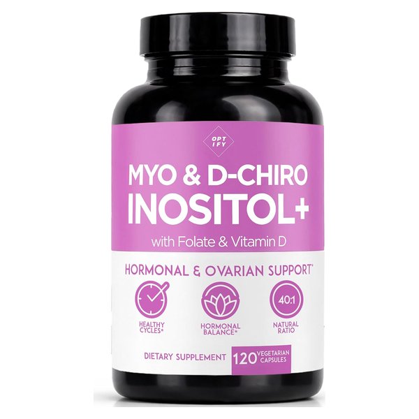 Optify Myo and D-Chiro Inositol plus 120 vegetarian capsule bottle