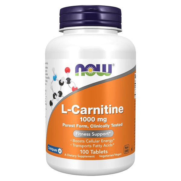 NOW L-Carnitine 1000 mg 100 tablet bottle