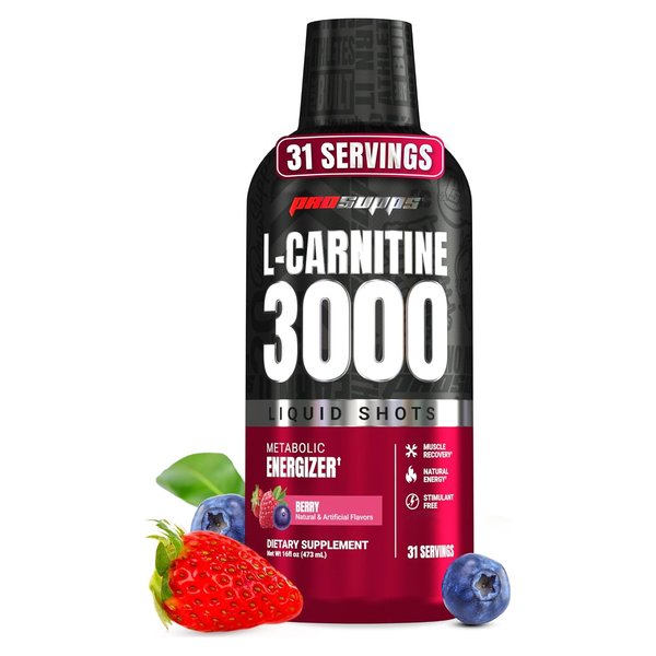 ProSupps L-Carnitine 3000 berry liquid shots bottle, 31 servings