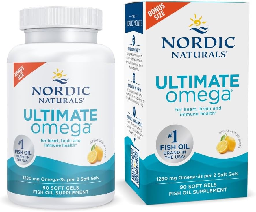 Nordic Naturals Ultimate Omega fish oil softgels bottle