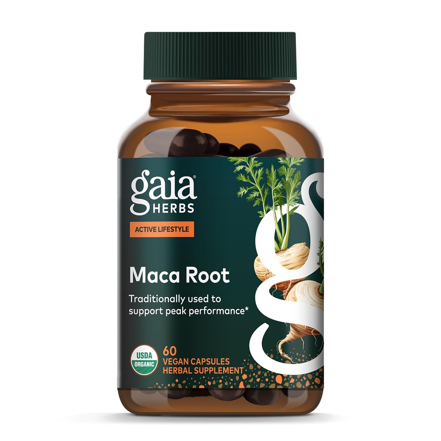 Gaia Herbs Maca Root capsules bottle