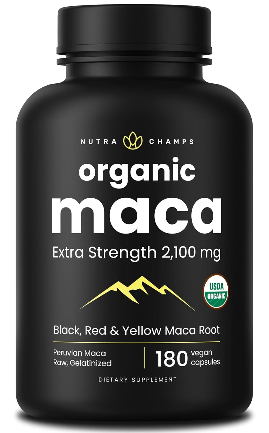 NutraChamps USDA Organic Maca Root Capsules bottle
