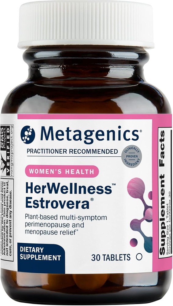 Metagenics HerWellness Estrovera menopause tablets bottle