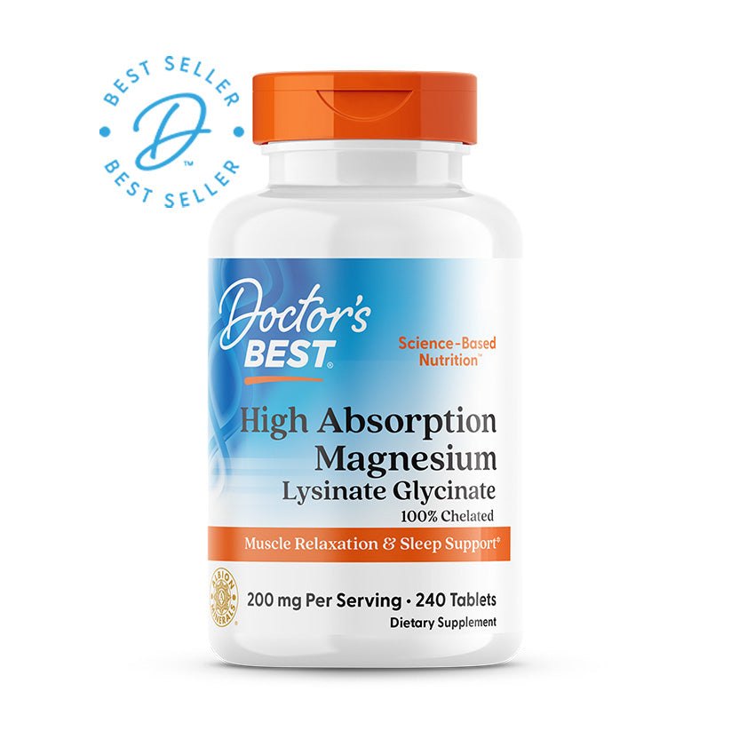 Doctor's Best High Absorption Magnesium Lysinate Glycinate, 240 tablets