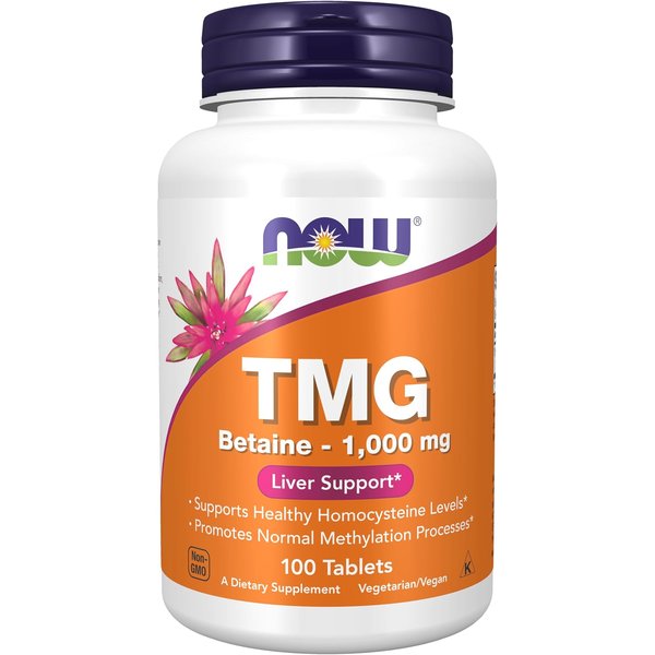 NOW TMG Betaine 1,000 mg 100-tablet bottle