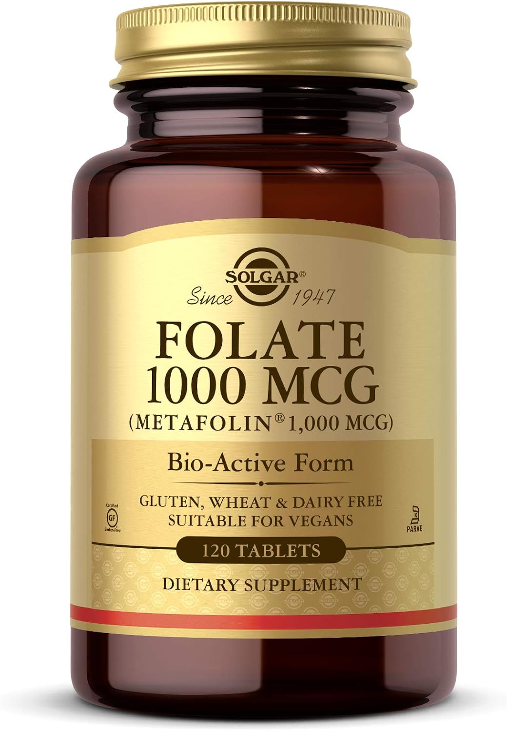 Solgar Folate 1,000 mcg as Metafolin bottle