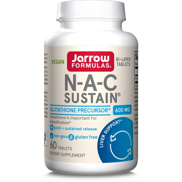 Jarrow Formulas N-A-C Sustain 600 mg sustained-release tablets bottle