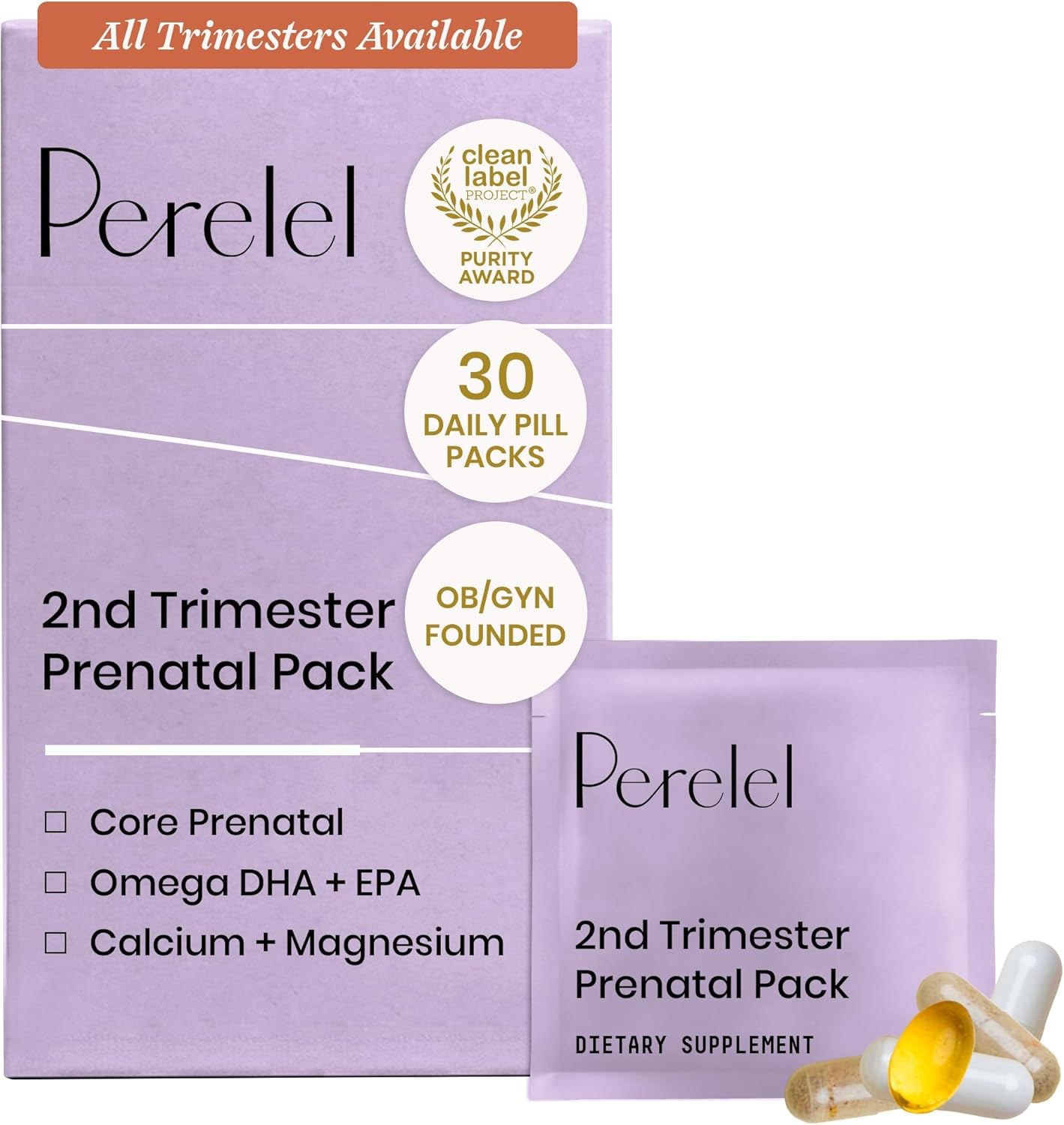 Perelel 2nd Trimester Prenatal Pack box