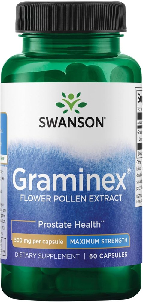 Swanson Graminex Flower Pollen Extract 500 mg capsules bottle