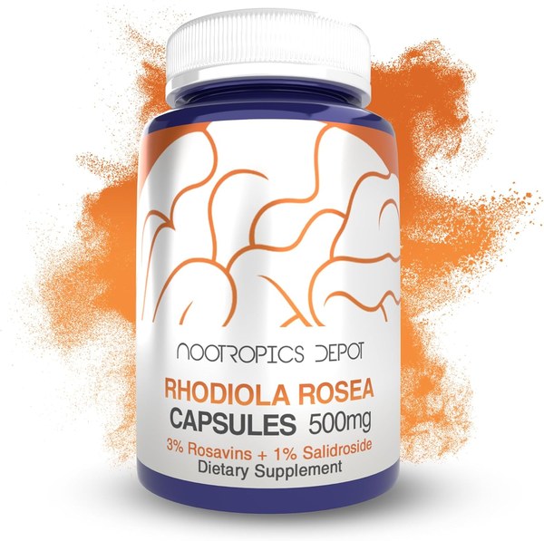 Nootropics Depot Rhodiola rosea 500 mg capsules bottle