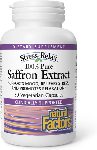 Natural Factors Stress-Relax Pure Saffron Extract capsules bottle
