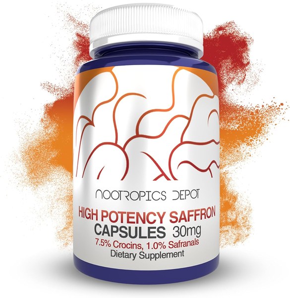 Nootropics Depot High Potency Saffron Extract capsules bottle