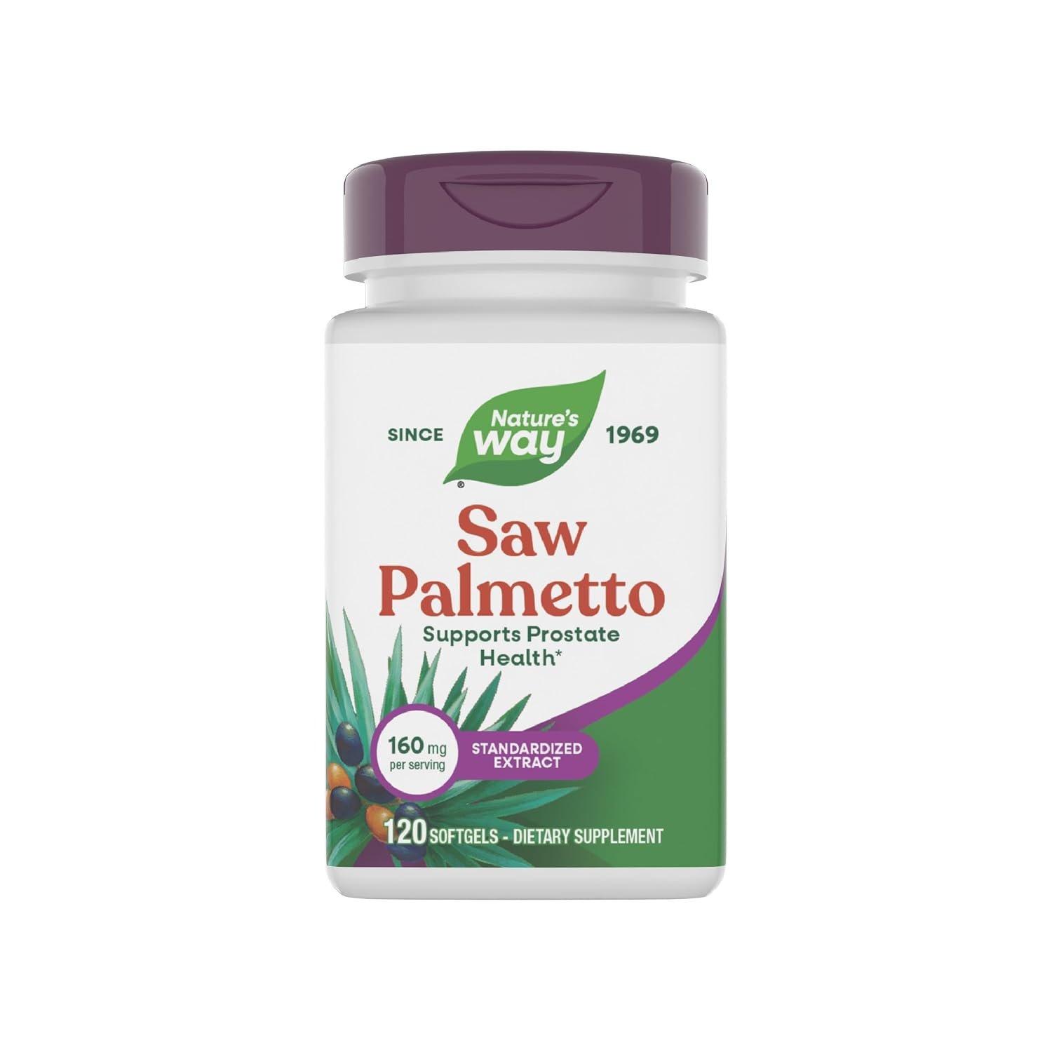 Nature's Way Saw Palmetto Standardized 160 mg bottle
