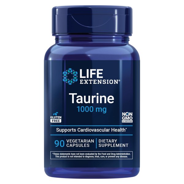 Life Extension Taurine 1000 mg 90 vegetarian capsule bottle