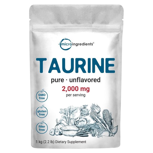 Micro Ingredients Taurine pure unflavored powder pouch, 1 kg
