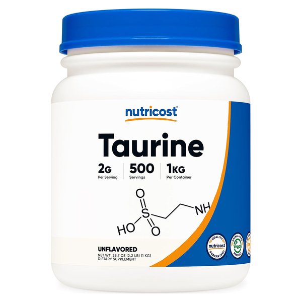 Nutricost Taurine unflavored powder tub, 1 kg