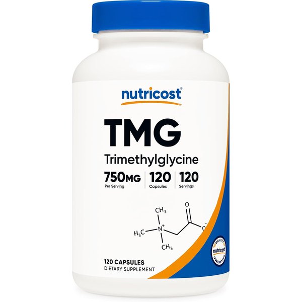 Nutricost TMG Trimethylglycine 750 mg 120-capsule bottle
