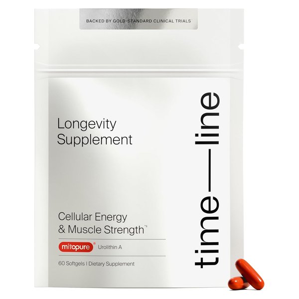 Timeline Longevity Supplement Mitopure urolithin A softgel pouch
