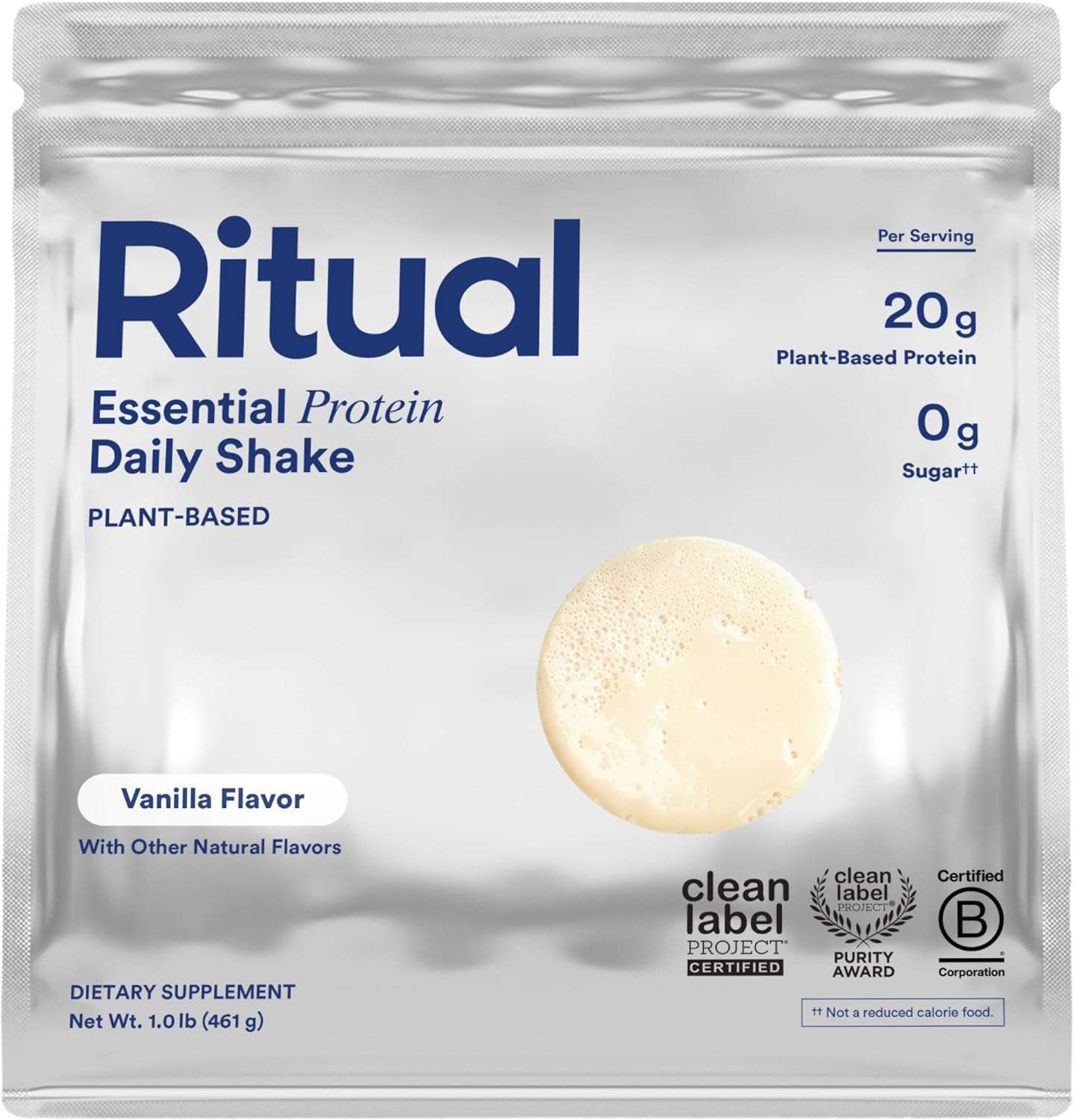 Ritual vegan pea protein powder tub