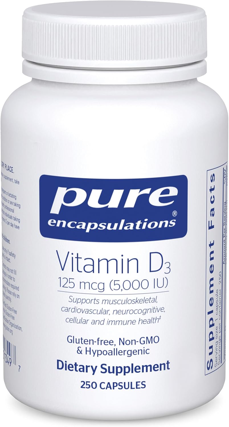 Pure Encapsulations Vitamin D3 5000 IU, 250 capsules