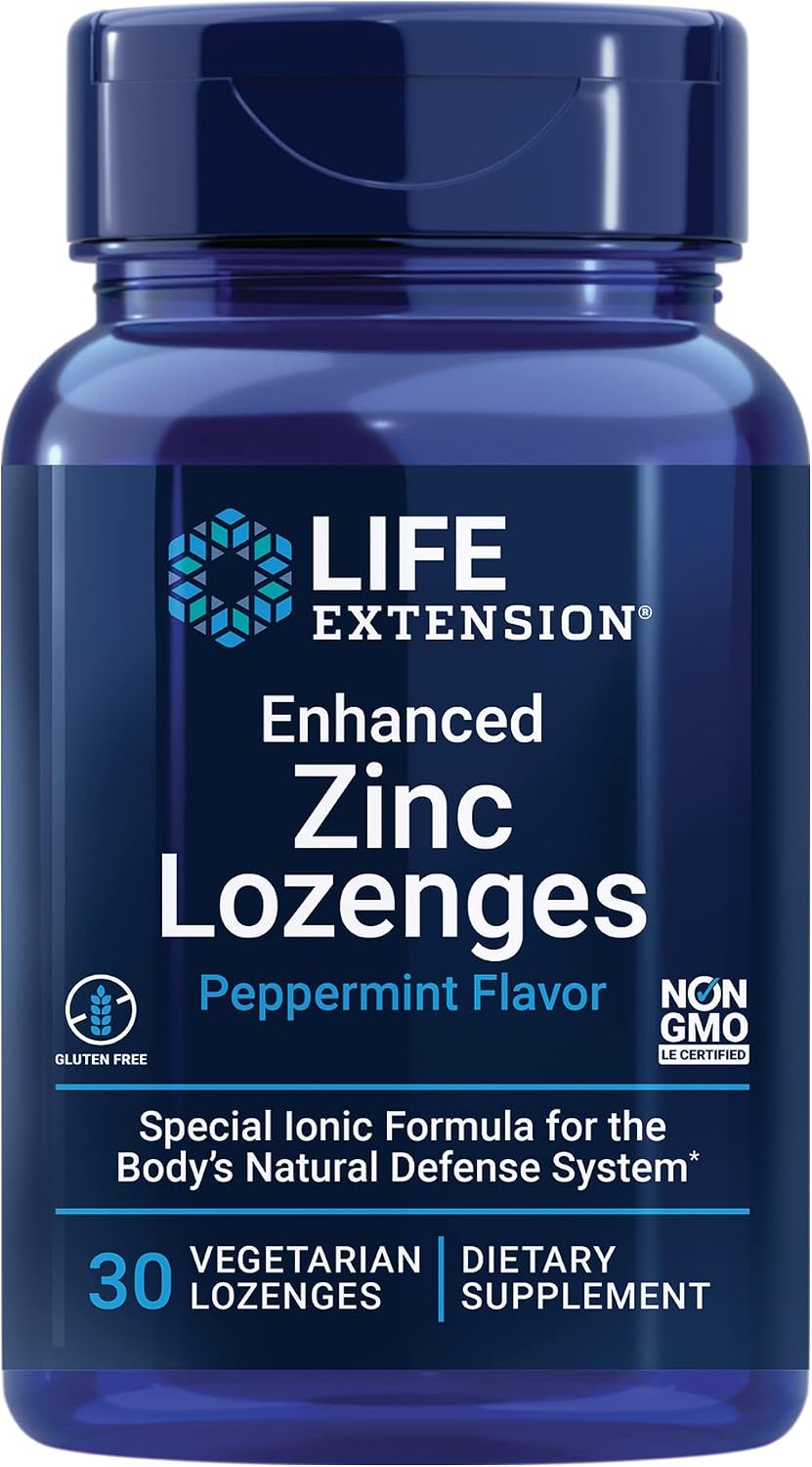 Life Extension Enhanced Zinc Lozenges, peppermint, 30 lozenges